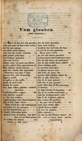 Deutsche Gedichte des zwölften Jahrhunderts und der nächstverwandten Zeit. 1, Die Strassburg-molsheimische Handschrift