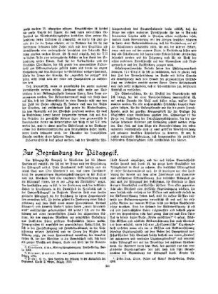 Zur Begründung der Pädagogik