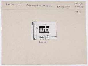 Repro eines Logos für das Wohnungsbau-Kombinat (wb). unbekannt