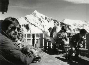 Rast im Skigebiet des Faschinajochs, Großes Walsertal