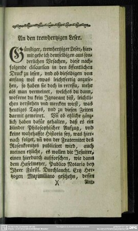 An den trewhertzigen Leser