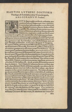Martini Lutheri ... in Alcoranum Praefatio.