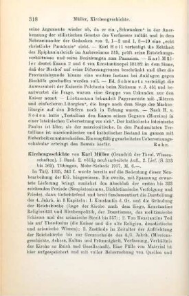 318-320 [Rezension] Müller, Karl, Kirchengeschichte, I. Band 2. Aufl.