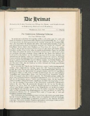 Nr. 6. Neumünster, Juni 1964. 71. Jahrgang.