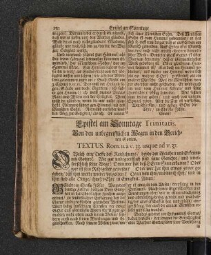 Epistel am Sonntage Trinitatis.