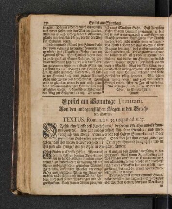 Epistel am Sonntage Trinitatis.