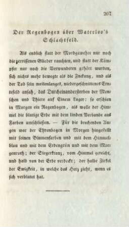 Der Regenbogen über Waterloo's Schlachtfeld