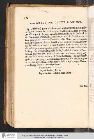 Adolphus. CXXXV. Rom. Imp.