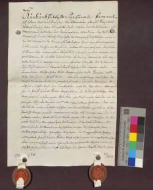 Kaufbrief des Freiherrn Johann Ferdinand von Schauenburg, Domherrn zu Basel, für die Burgvogtei der Markgrafschaft Hochberg über Gülten zu Weisweil.