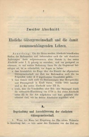 Zweiter Abschnitt. Eheliche Gütergemeinschaft und die damit zusammenhängenden Lehren.
