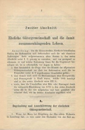 Zweiter Abschnitt. Eheliche Gütergemeinschaft und die damit zusammenhängenden Lehren.