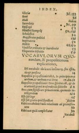 Vocabulorum quorundam, & propositionum explicationes.