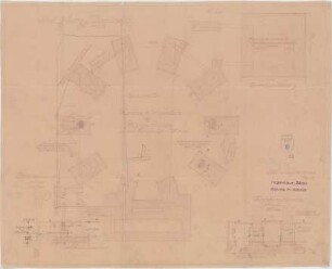 Bestelmeyer, German; Bamberg (Bayern); Ev. Erlöserkirche - Fundierungsplan des Polygonbaues und der Vorhalle (Grundriss)