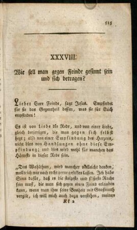 515-522, XXXVIII. Wie soll man gegen Feinde gesinnt sei und sich betragen?