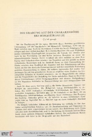 Die Grabung auf der Charakeshöhe bei Monastiraki (II)