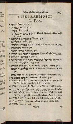 977-986, Libri Rabbinici.