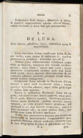 §. 4. De Luna. Ejus natura, effectibus, motu, distantia a terra & magnitudine.