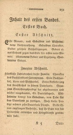 Inhalt des ersten Bandes.