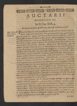 Auctarii Dissertatio III.