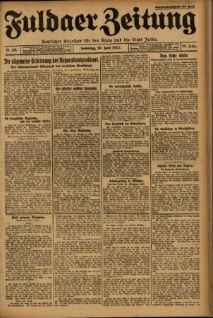 Erste Ausgabe vom Sonntag, den 10. Juni 1923.