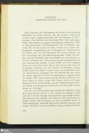 Kremsier. Märzverfassung Von 1849