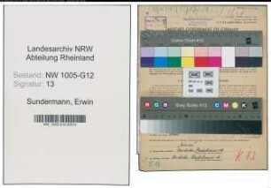 Entnazifizierung Erwin Sundermann , geb. 18.04.1915 (Monteur)