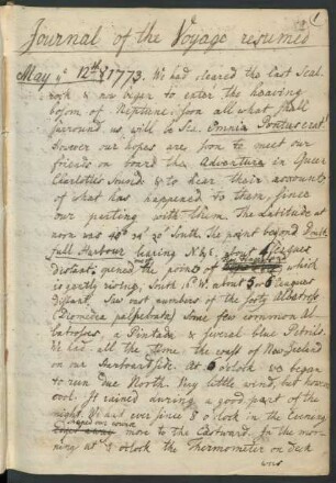 May 1773 (12th - 31st)