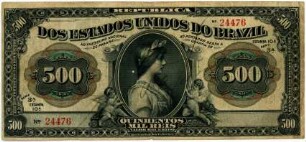 Geldschein, 500.000 Reis, 1911