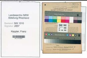 Entnazifizierung Franz Keppler , geb. 24.02.1912 (Klempner)