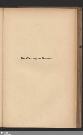 Die Wertung des Stromes