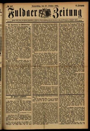 Ausgabe vom Donnerstag, den 27. Oktober 1892.