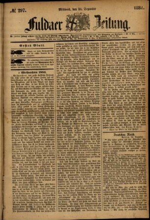 Ausgabe vom Mittwoch, den 24. Dezember 1884.