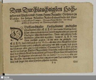 Dem Durchlauchtigsten... [Widmung Pinellos]
