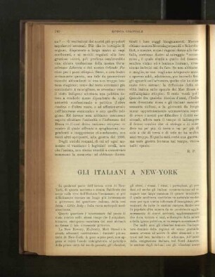 Gli Italiani A New-York.