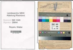 Entnazifizierung Walter Reyers , geb. 01.03.1913 (Kraftfahrer)