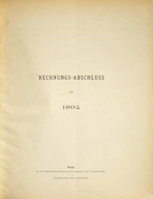Rechnungs-Abschluss der Union-Bank pro .... 1892 [1893]
