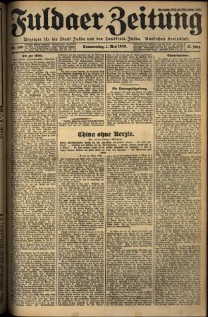 Ausgabe vom Donnerstag, den 01. Mai 1930.