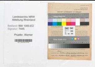 Entnazifizierung Werner Pruefer, geb. 09.07.1907 (Reichsbahninspektor)