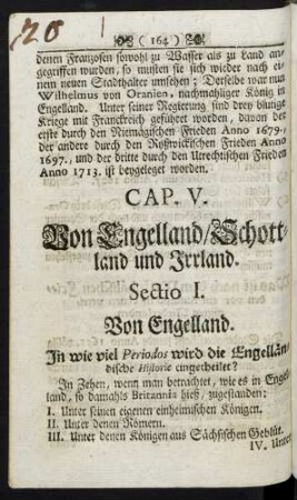 Cap. V. Von Engelland/ Schottland und Irrland.