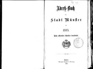Adressbuch Stadt Münster 1883