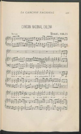 Canción Nacional Chilena [La notación musical]