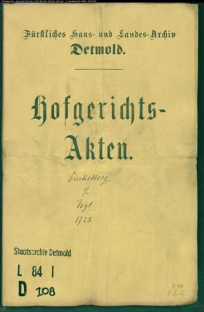 Dinkelberg, Hermann Otto zu Lage gegen Amtsvogt Vogt zu Lage - Schuldforderung