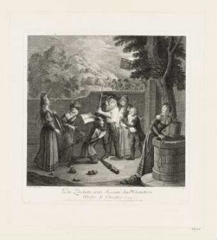 Don Quichotte croit recevoir dans l'hostellerie, l'ordre de chevalier. Blatt 1 der Folge "Don Quichotte"
