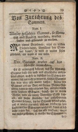 Von Zurichtung des Sammets.