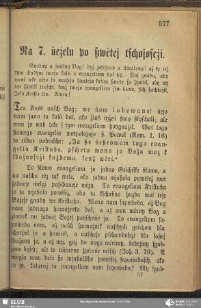 Na 7. ṅeżelu po ßwėtej tschojoscżi