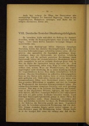 VIII. Deutsche fremder Staatsangehörigkeit.