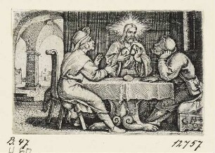 Christus in Emmaus, Blatt 18 der Folge "Leben Christi"