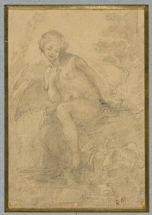 Nackte Frau in einer Landschaft