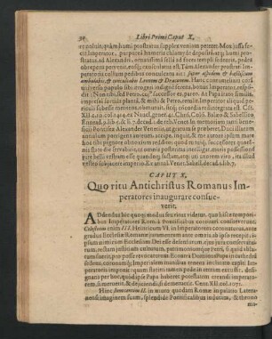 Caput X. Quo ritu Antichristus Romanus Imperatores inaugurare consueverit.