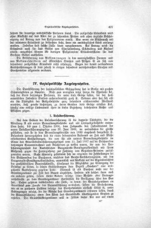 IV. Sozialpolitische Angelegenheiten
